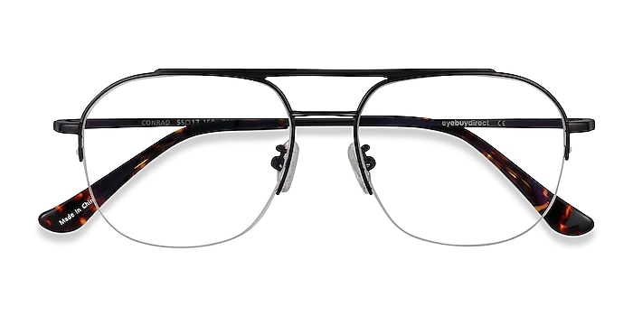 Black Conrad -  Lightweight Titanium Eyeglasses