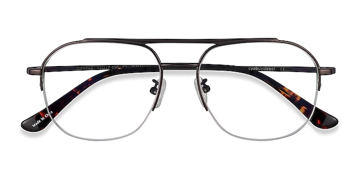 Gunmetal Conrad -  Lightweight Titanium Eyeglasses