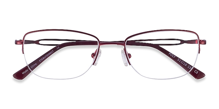 Matte Red Poly -  Titanium Eyeglasses