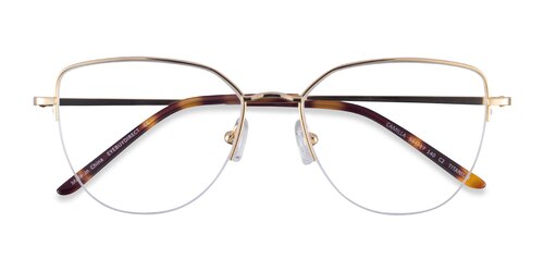 Female S Horn Gold Titanium Prescription Eyeglasses - Eyebuydirect S Camilla