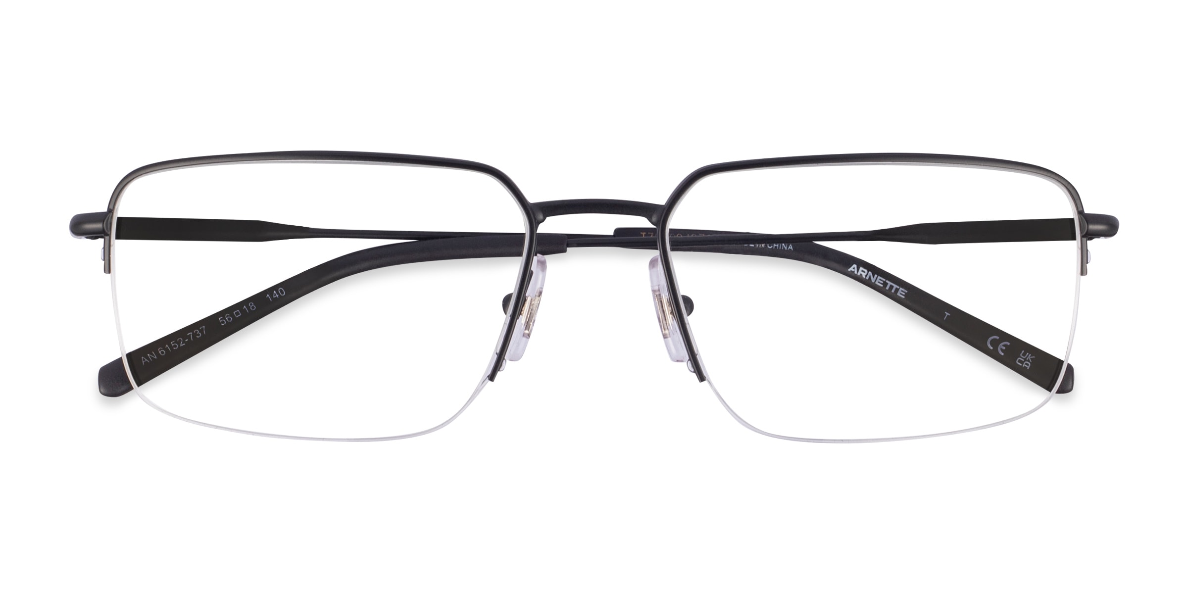 ARNETTE AN6152 - Rectangle Matte Black Frame Glasses For Men