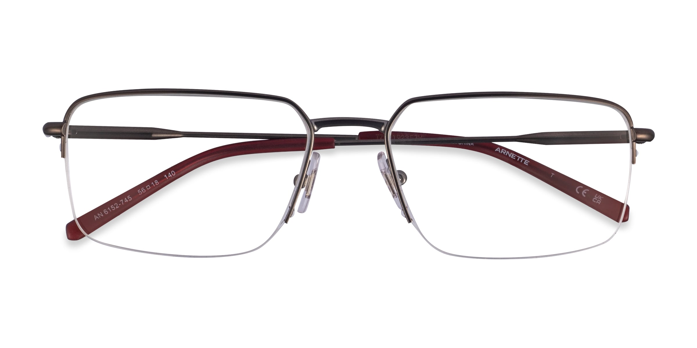 ARNETTE AN6152 - Rectangle Matte Black Frame Glasses For Men