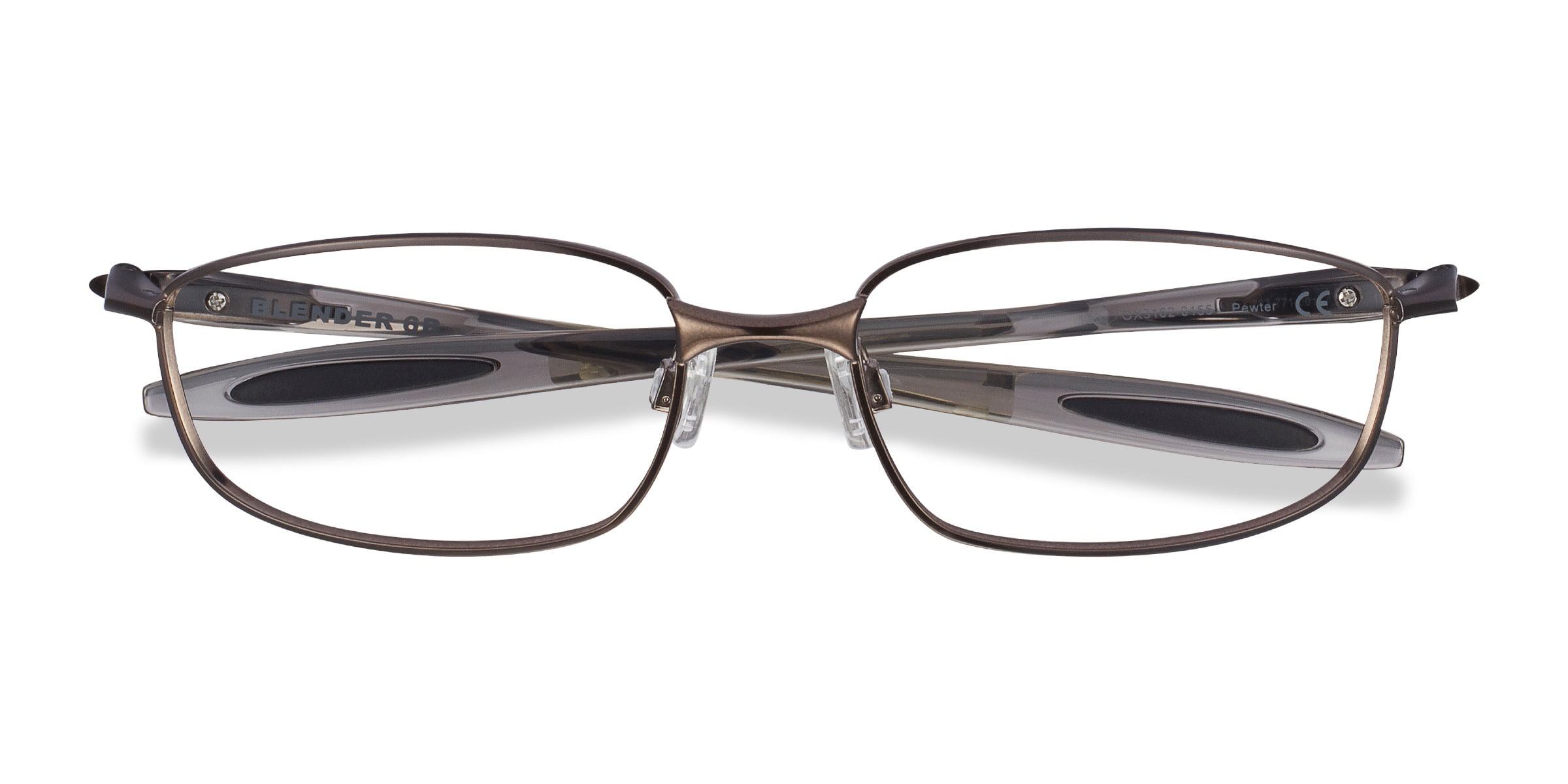 Oakley Blender 6B - Rectangle Pewter Frame Glasses For Men 