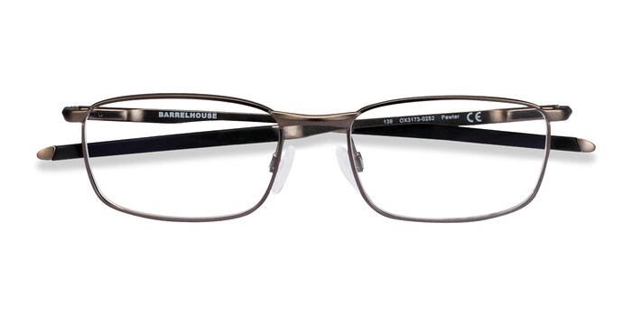 Oakley Barrelhouse - Rectangle Pewter Frame Glasses For Men | Eyebuydirect