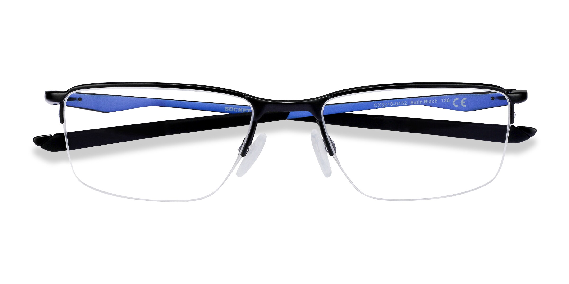 Oakley Socket 5.5 - Rectangle Satin Black & Blue Frame Glasses For