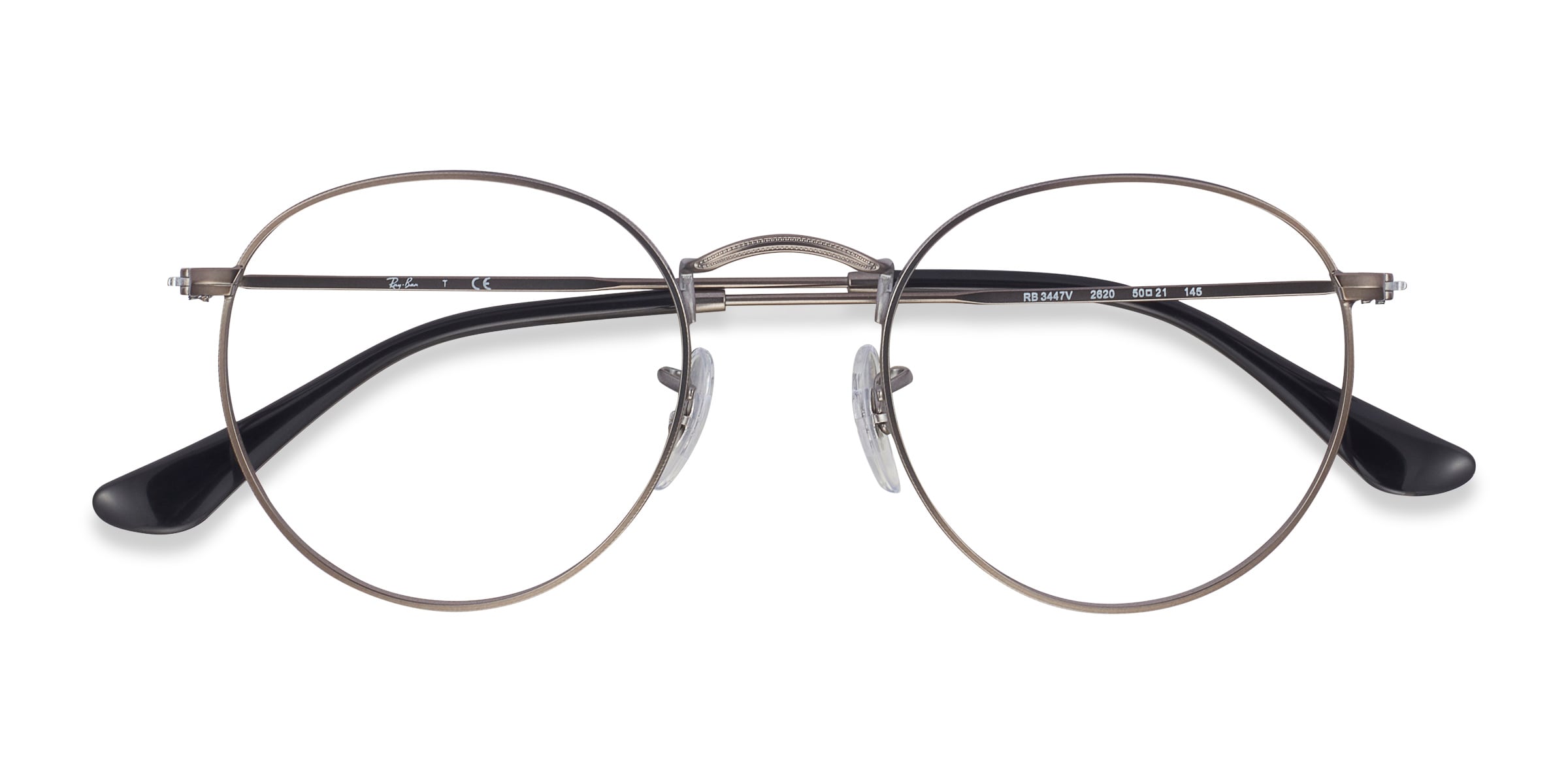 Ray-Ban RB3447V Round - Round Gunmetal Frame Eyeglasses | Eyebuydirect