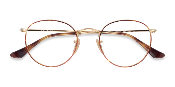 Ray-Ban RB3447V Round - Round Tortoise & Gold Frame Eyeglasses |  Eyebuydirect