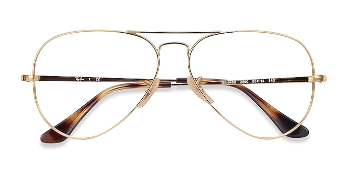 praktisk Margaret Mitchell brysomme Ray-Ban RB6489 Aviator - Aviator Gold Frame Eyeglasses | Eyebuydirect