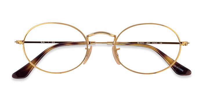 Gold Ray-Ban RB3547V -  Lightweight Metal Eyeglasses