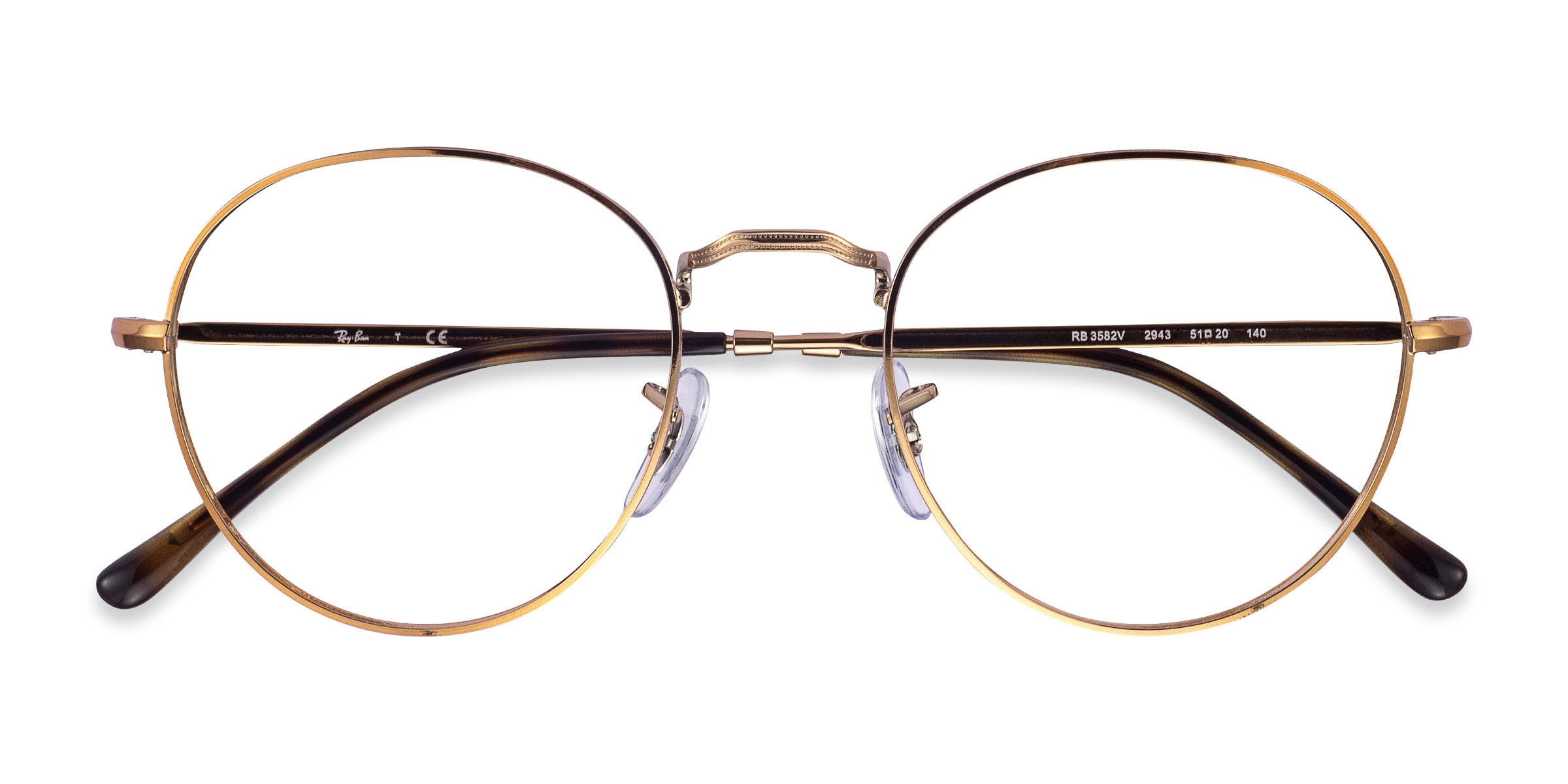 Ray Ban RB3582V Round Round Bronze Copper Frame Eyeglasses