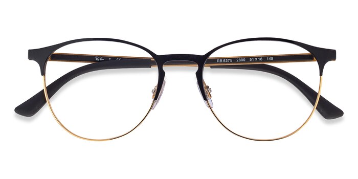 Black Gold Ray-Ban RB6375 -  Lightweight Metal Eyeglasses