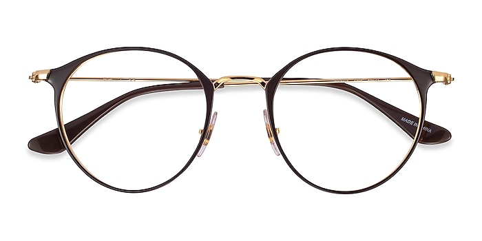 Brown Gold Ray-Ban RB6378 -  Lightweight Metal Eyeglasses