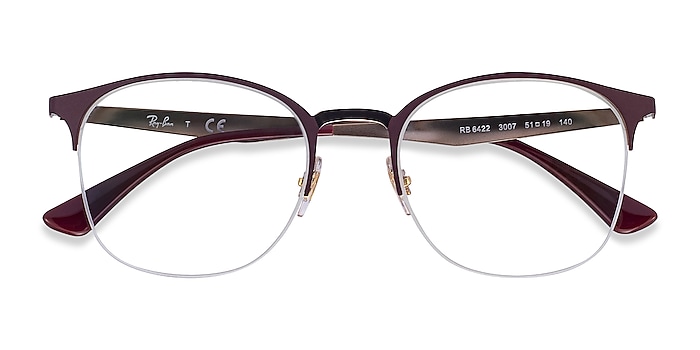 Ray-Ban RB6422 - Browline Bordeaux Gold Frame Eyeglasses | Eyebuydirect  Canada
