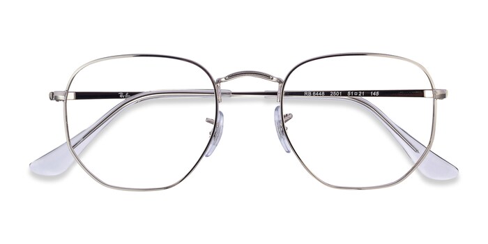 Ray-Ban RB6448 - Geometric Silver Frame Eyeglasses | Eyebuydirect