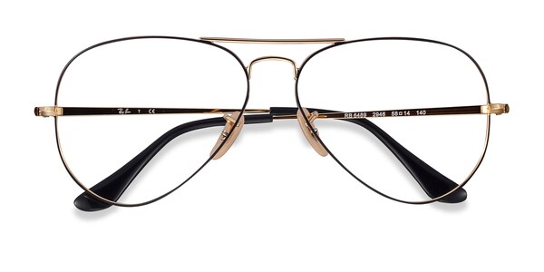 Ray Ban Rb64 Aviator Black Gold Frame Eyeglasses Eyebuydirect