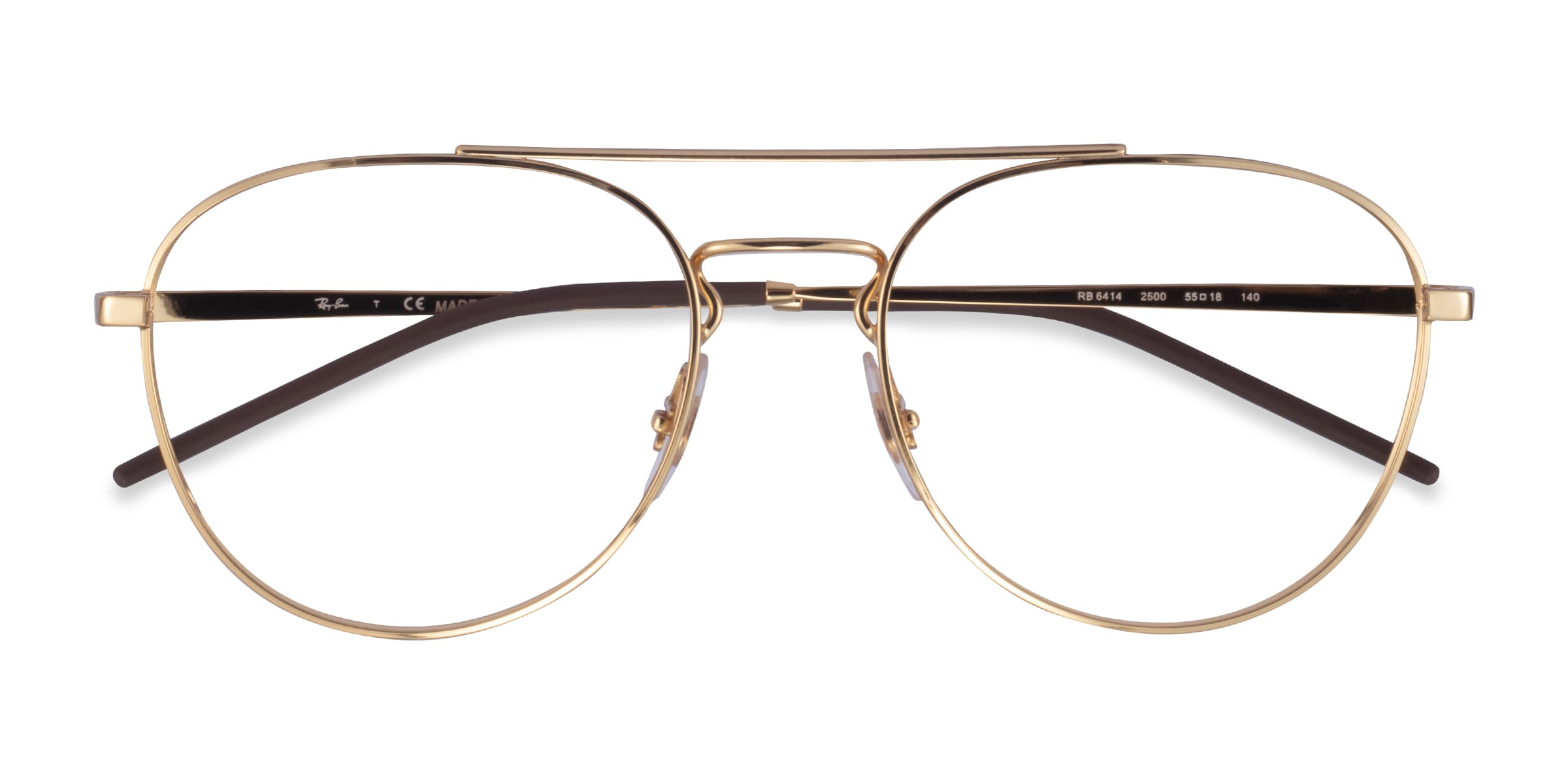 Ray-Ban RB6414 - Aviator Gold Frame Eyeglasses | EyeBuyDirect