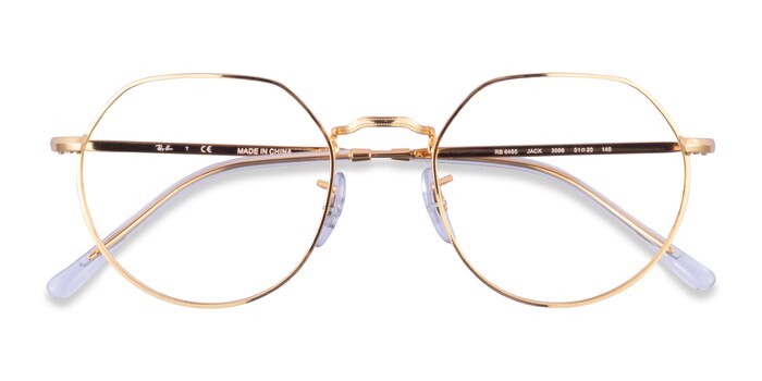Ray-Ban RB6465 Jack - Geometric Gold Frame Eyeglasses | Eyebuydirect