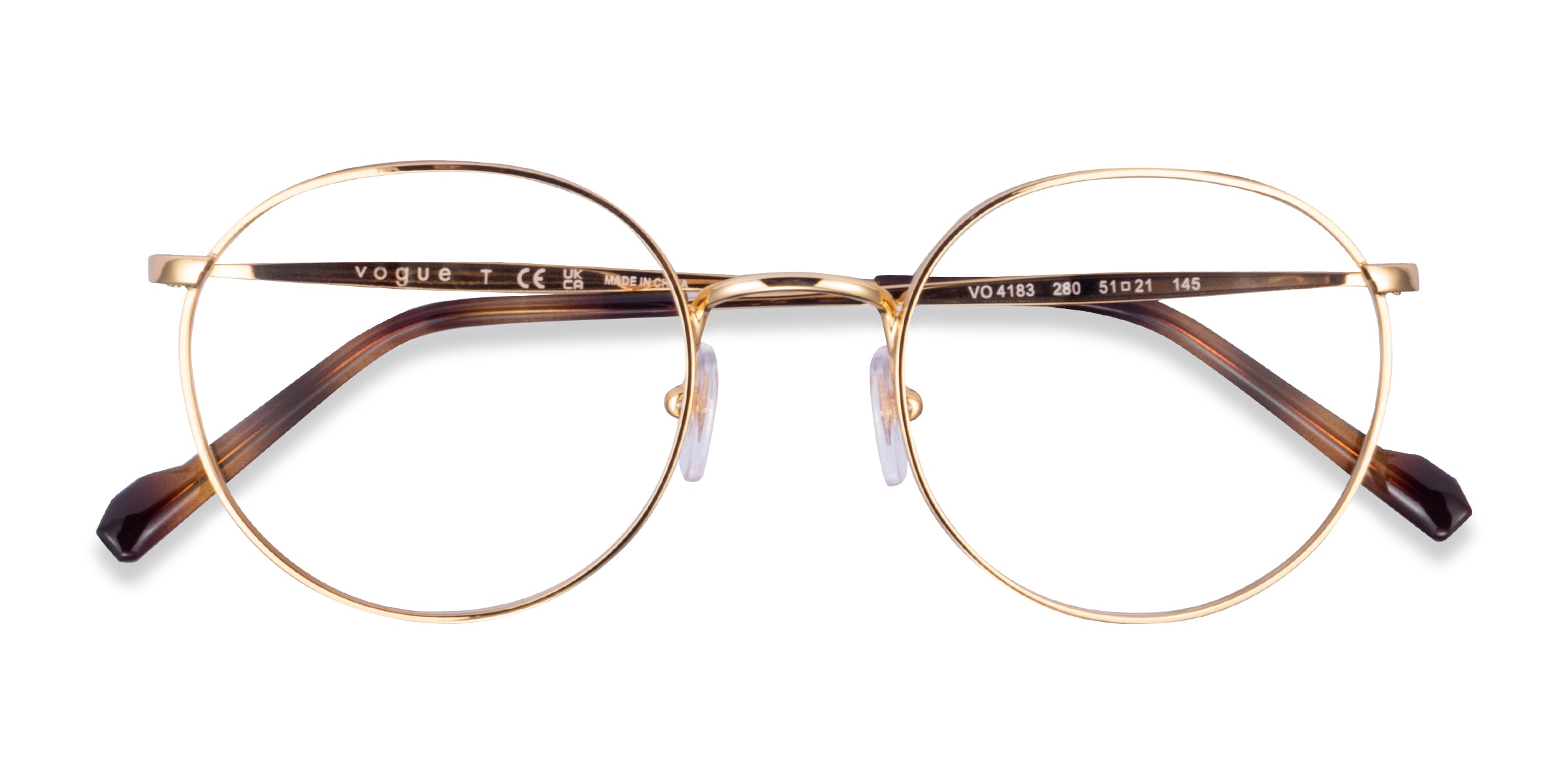 Vogue Eyewear VO4183 Round Gold Frame Eyeglasses Eyebuydirect