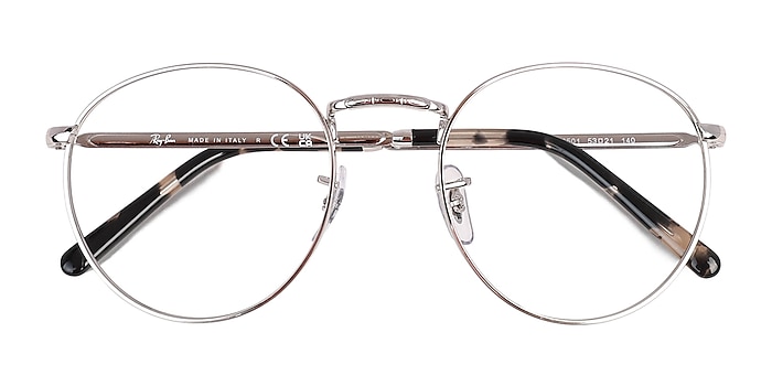 Silver Ray-Ban RB3637V New Round -  Metal Eyeglasses
