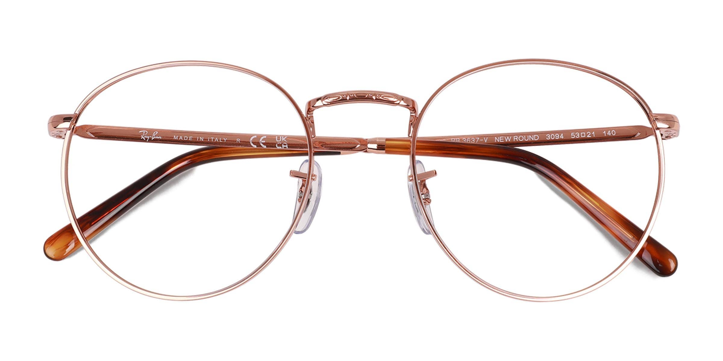 Ray ban store rose gold eyeglasses