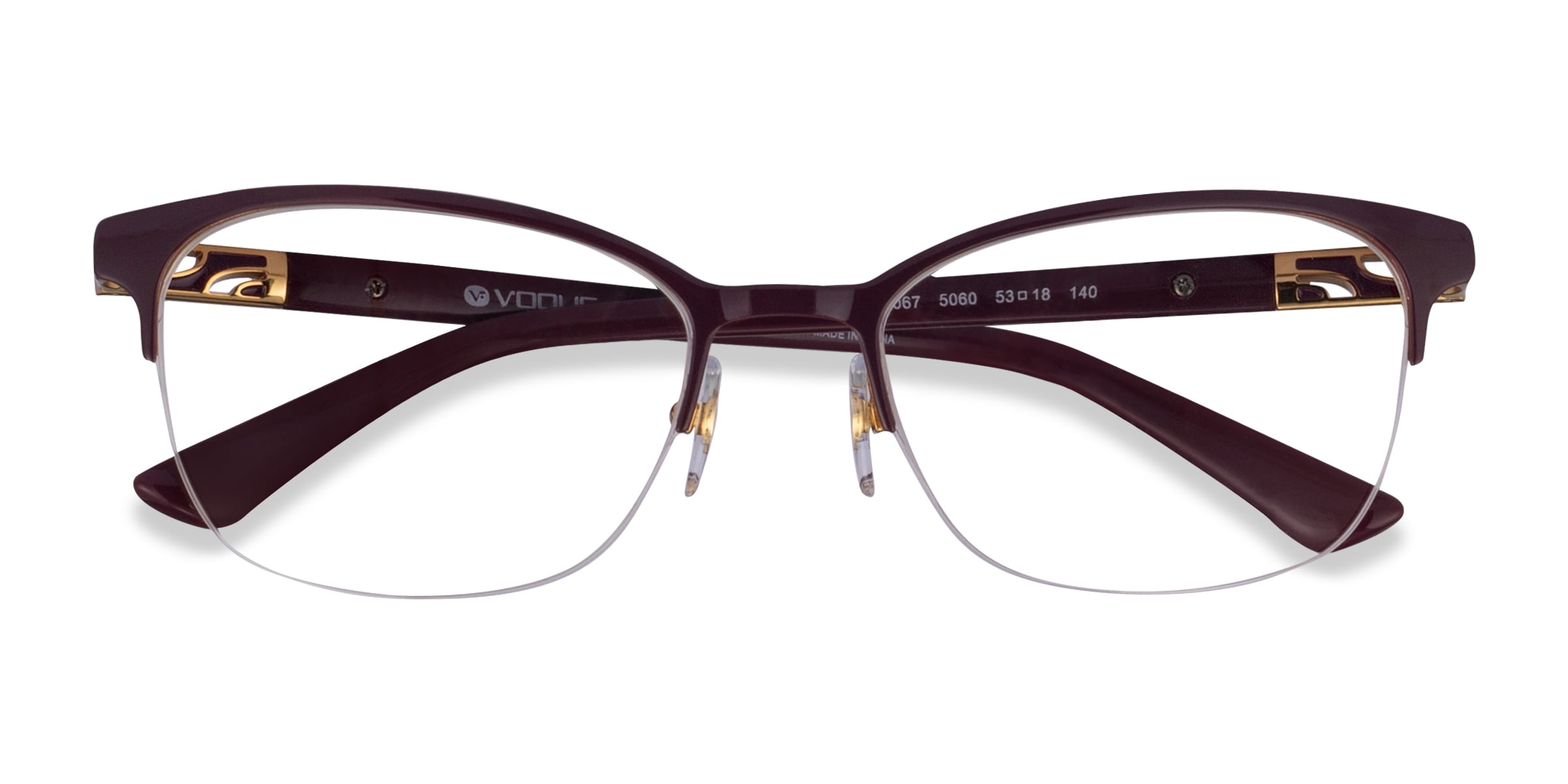 Vogue semi store rimless eyeglasses