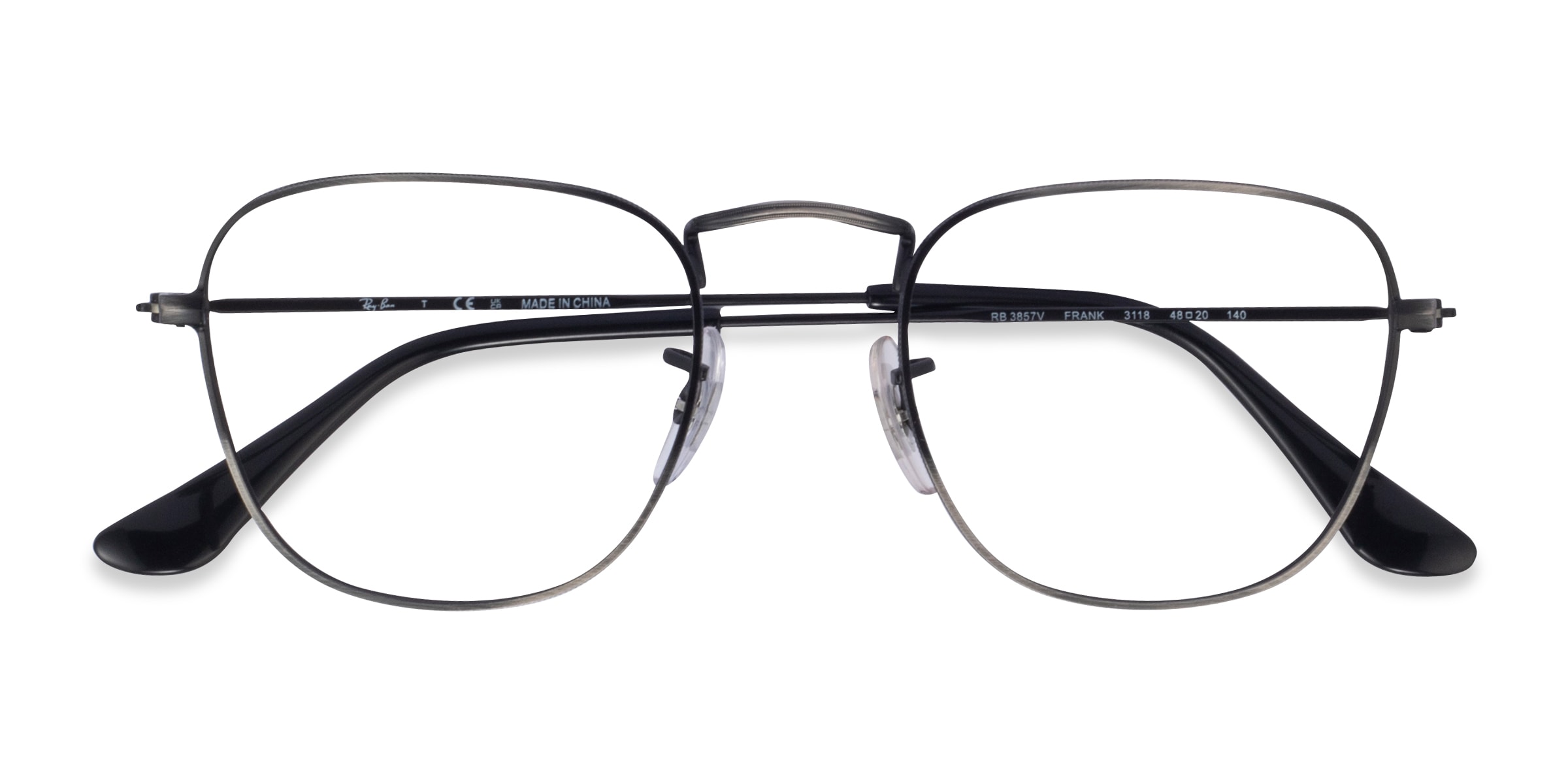BLANC..B0014 47口23-145 ROSY BRN / L.BRN Ray-Ban RB3857V Frank - Square Shiny Rose Gold Frame Eyeglasses