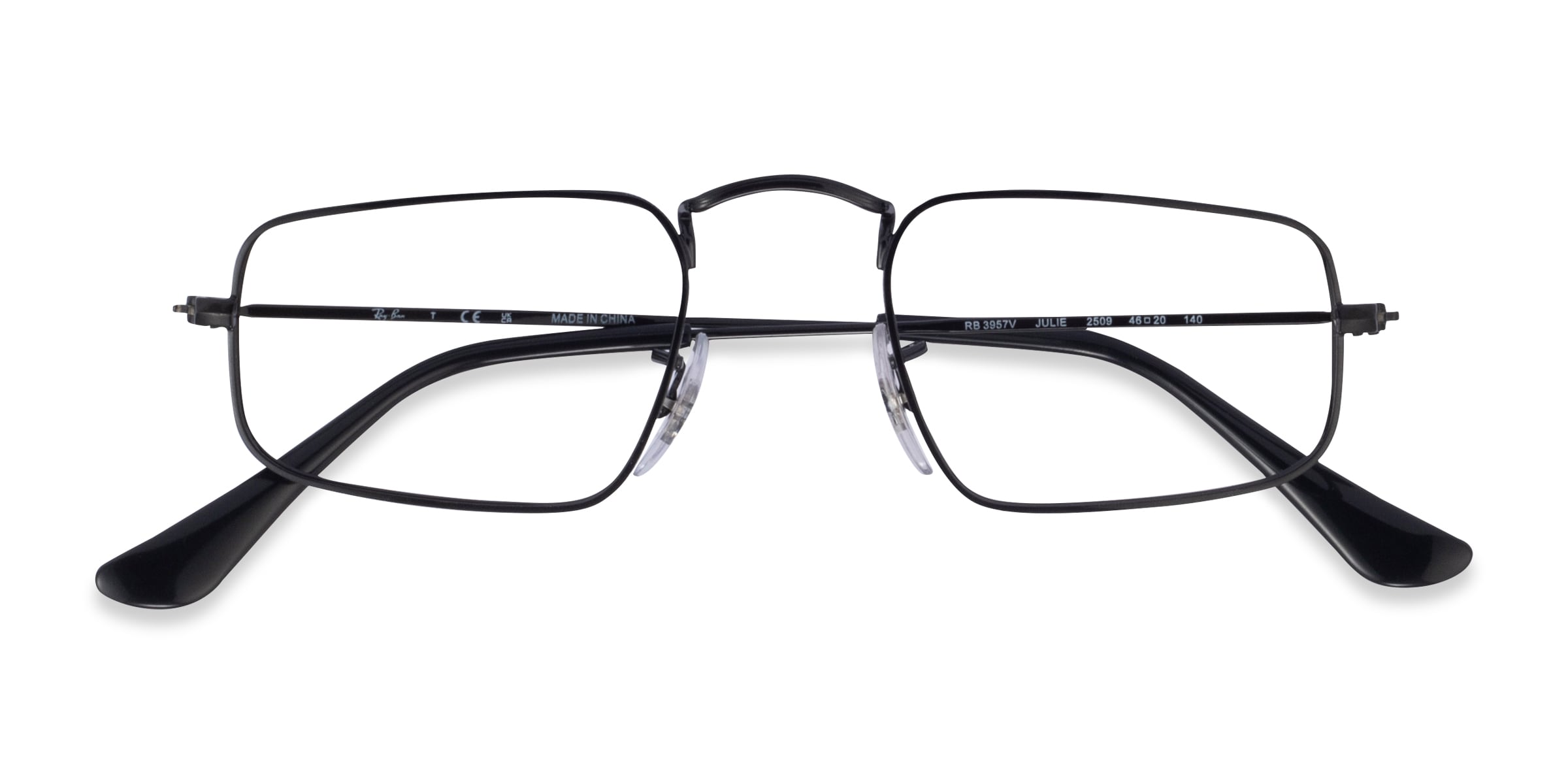 洋書 common / Ray Gun Ray-Ban RB3957V Julie - Rectangle Gunmetal Frame Eyeglasses