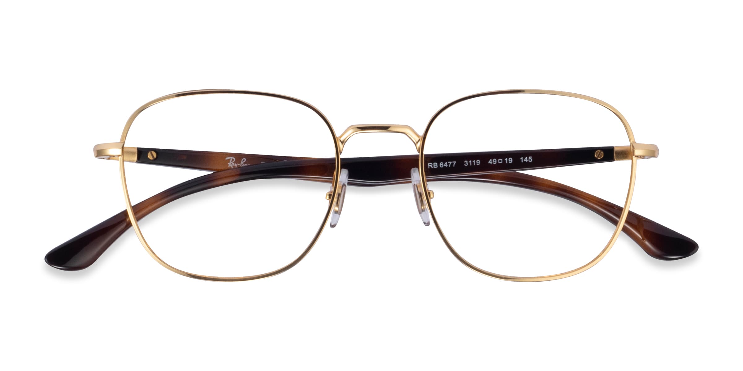 Ray-Ban RB6477 - Square Silver Frame Eyeglasses | Eyebuydirect
