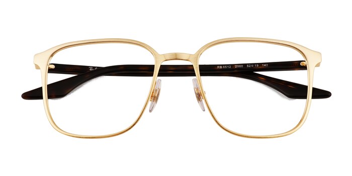 Brushed Gold Ray-Ban RB6512 -  Metal Eyeglasses