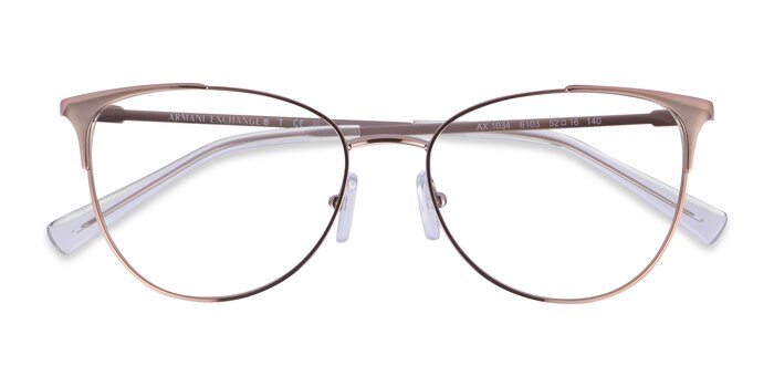 Shiny Rose Gold Armani Exchange AX1034 -  Metal Eyeglasses