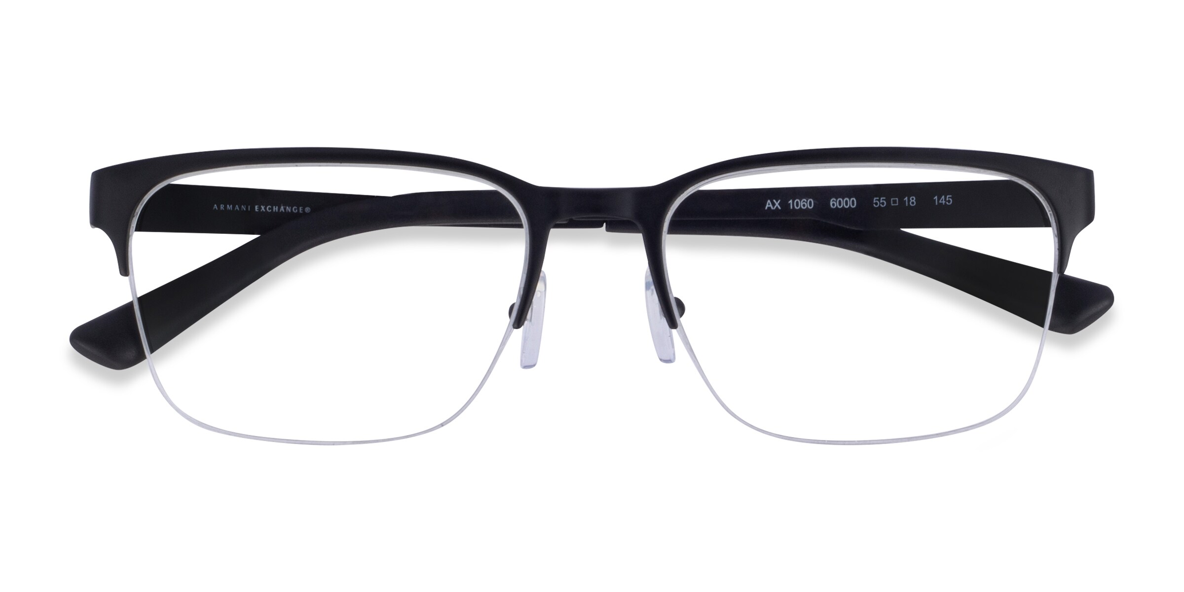 Armani Exchange AX1060 - Square Matte Black Frame Eyeglasses