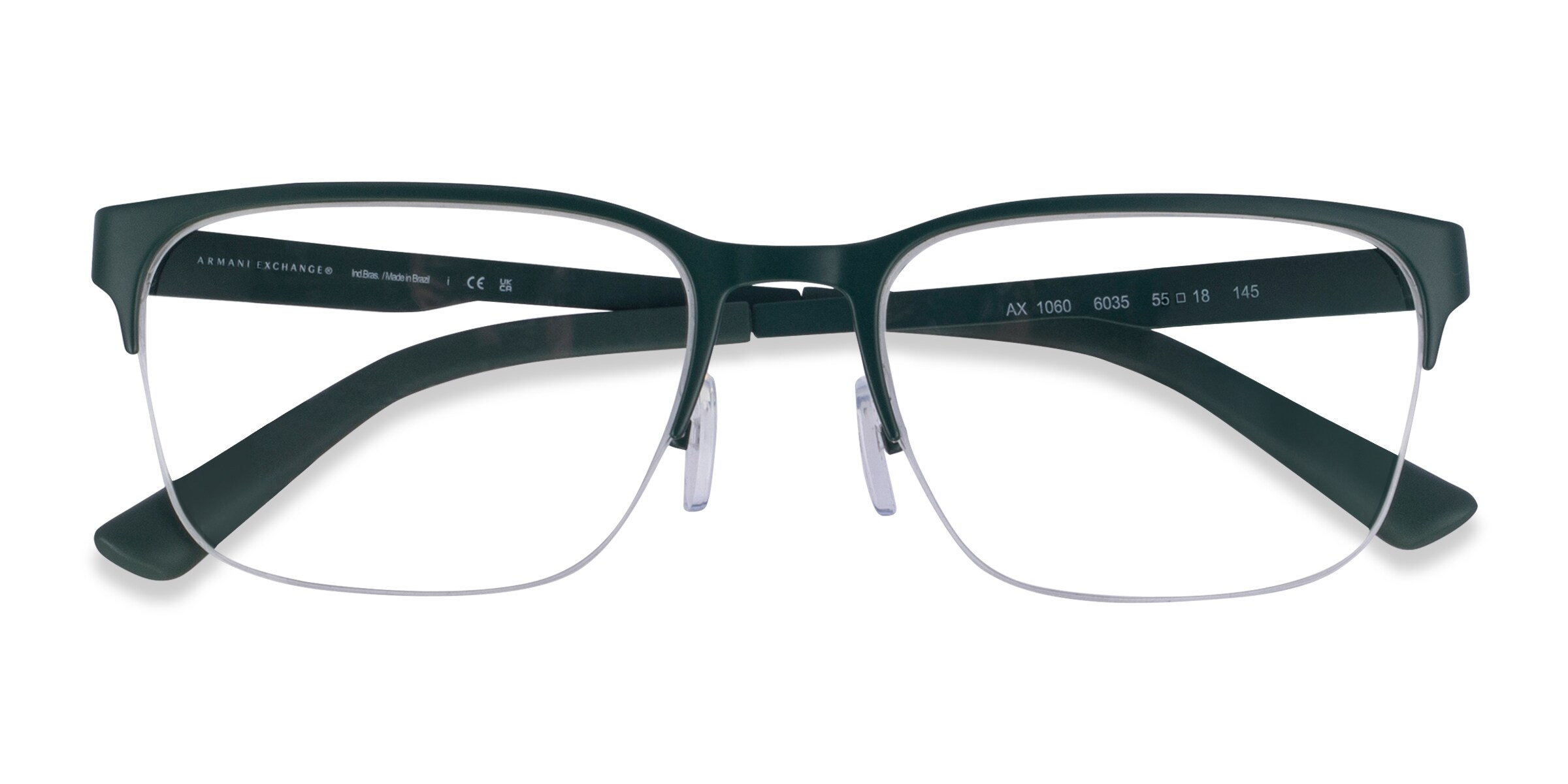 Armani Exchange AX1060 - Square Matte Gunmetal Frame Eyeglasses