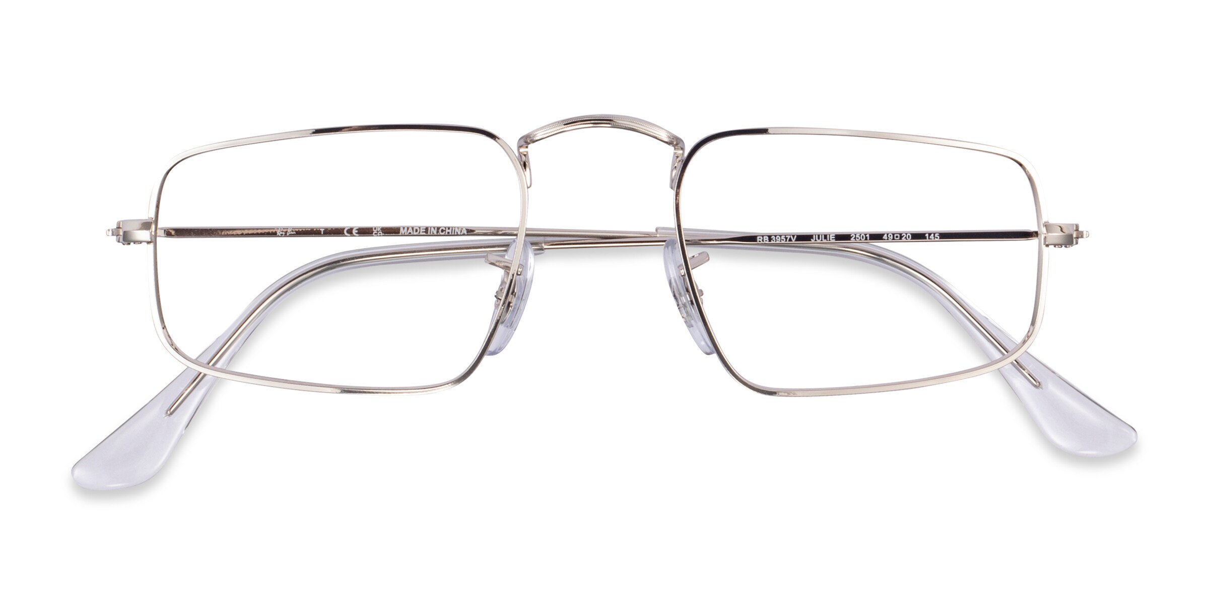 Ray-Ban RB3957V Julie - Rectangle Silver Frame Eyeglasses