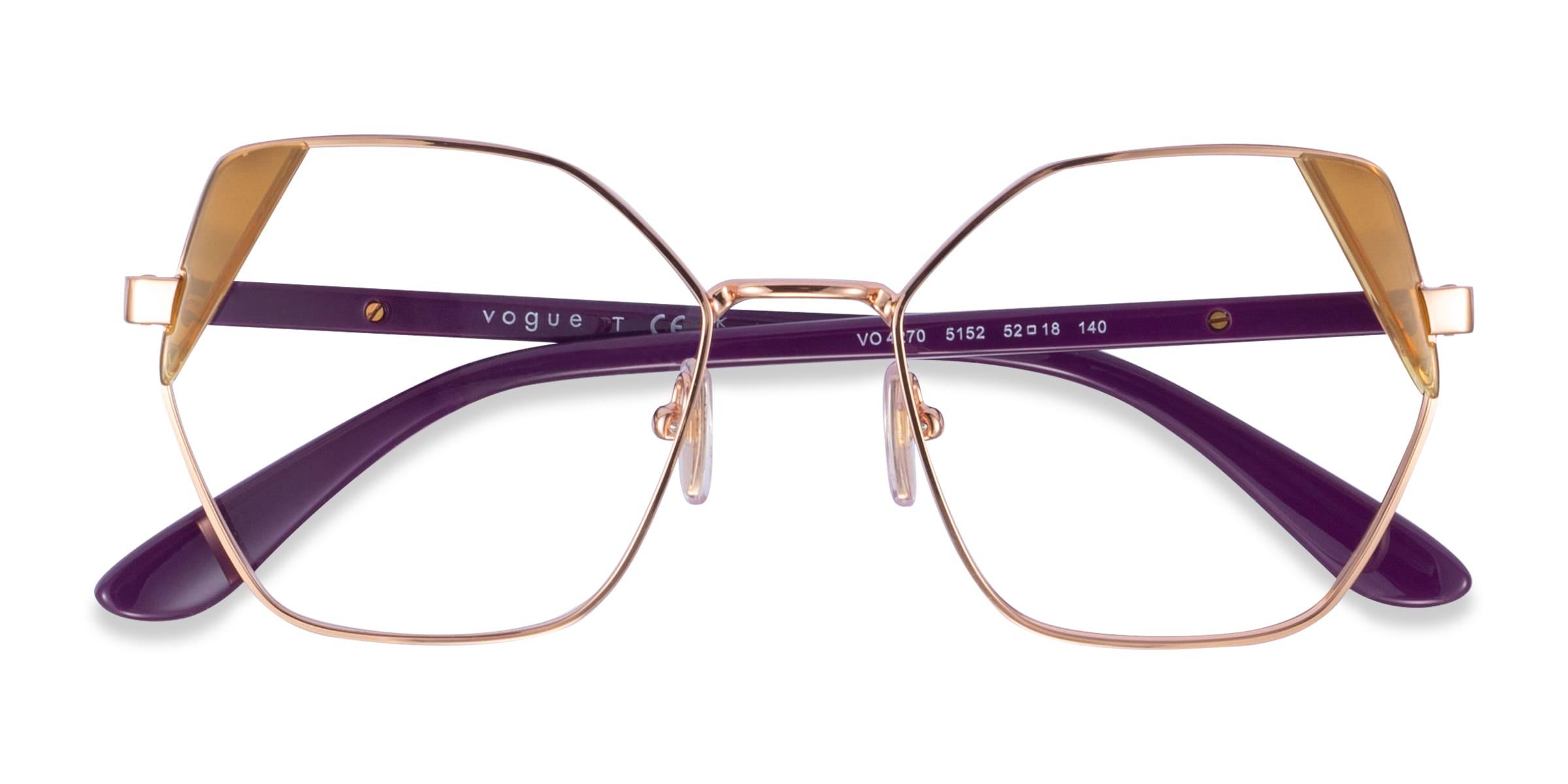Vogue Eyewear VO4270 Geometric Rose Gold Yellow Frame Eyeglasses