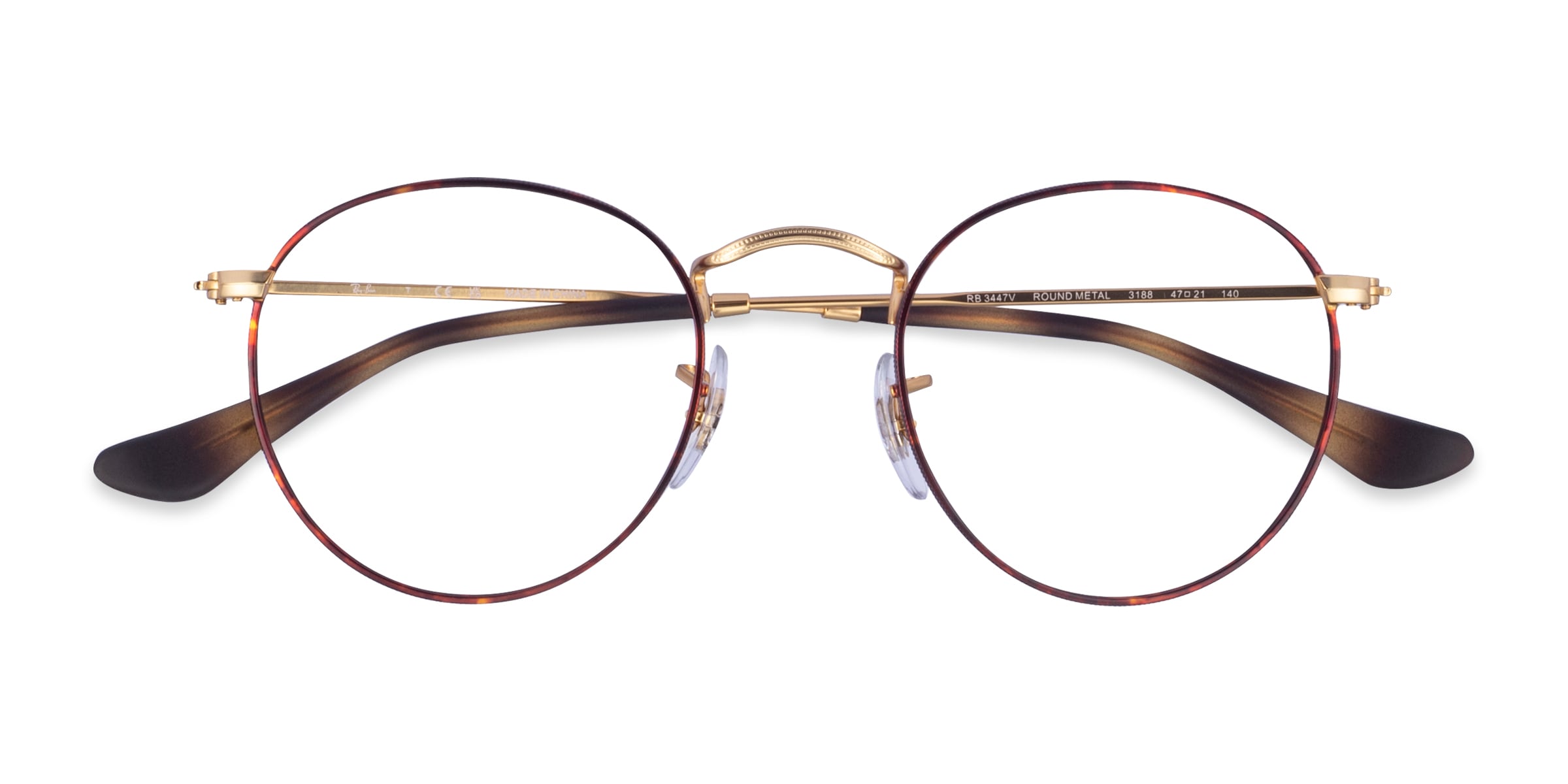 Ray-Ban RB3447V Round - Round Gold Tortoise Frame Eyeglasses