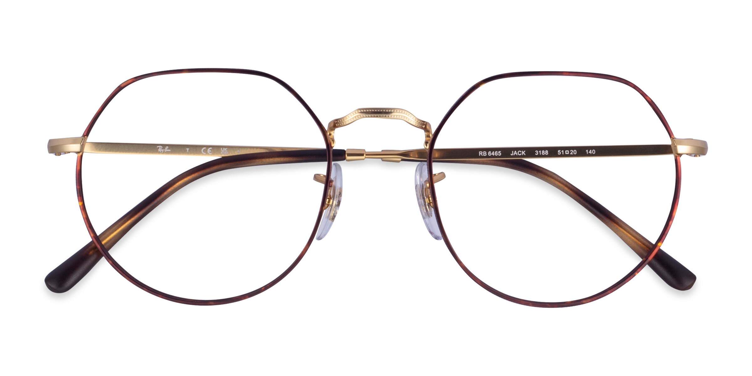 Ray-Ban RB6465 Jack - Geometric Silver Tortoise Frame Eyeglasses