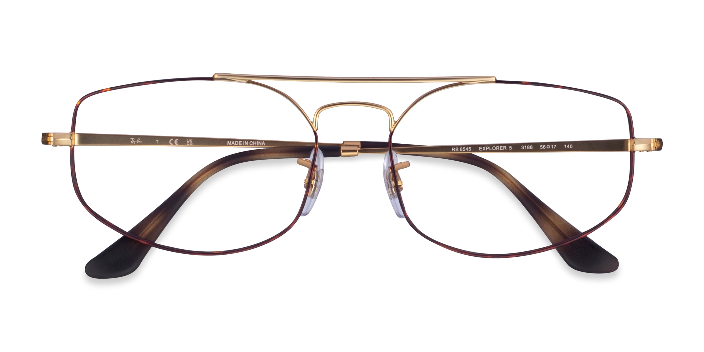 【レイラ】 Ray-Ban RB6545 Explorer 5 - Aviator Black Frame Eyeglasses