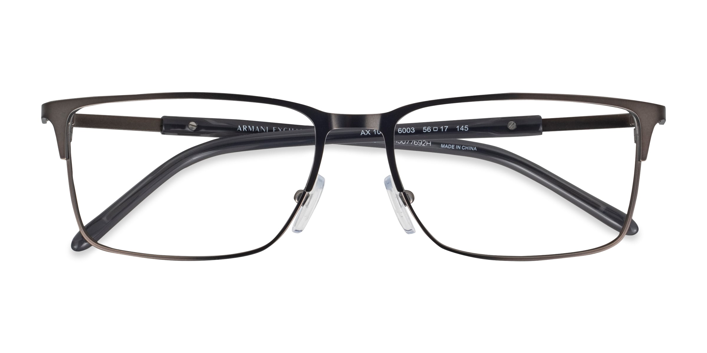Armani Exchange AX1073 - Rectangle Matte Gunmetal Frame Glasses