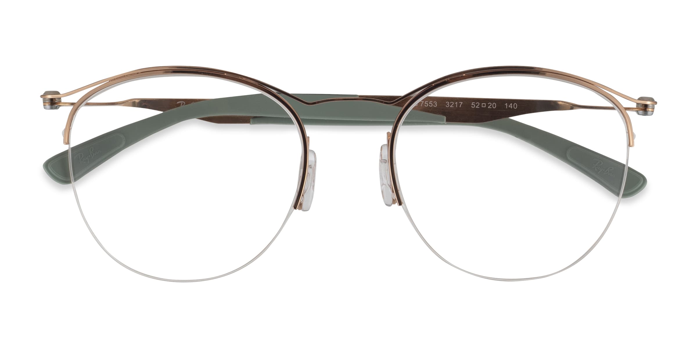 Ray-Ban RB7553 - Round Rose Gold Frame Eyeglasses | Eyebuydirect