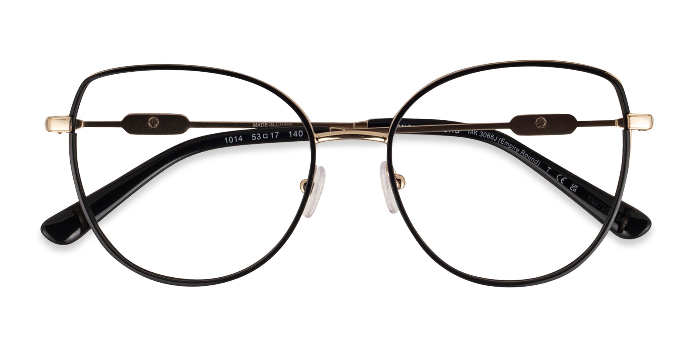 Michael Kors MK3066J Empire Round - Cat Eye Light Gold Black Frame