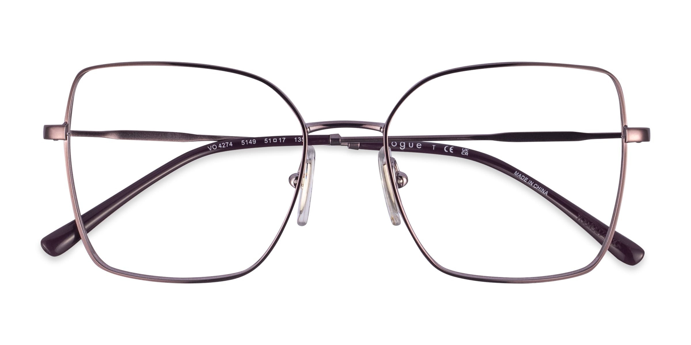 Vogue Eyewear VO4274 - Square Red Gold Frame Glasses For Women