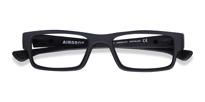 Oakley Airdrop - Rectangle Satin Black Frame Eyeglasses | Eyebuydirect
