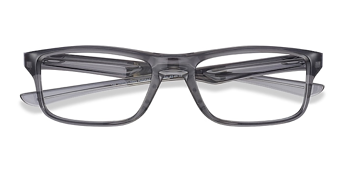 Polished Gray Smoke Oakley Plank 2.0 -  Lightweight Plastic Eyeglasses