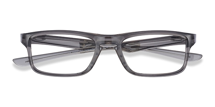 Polished Gray Smoke Oakley Plank 2.0 -  Lightweight Plastic Eyeglasses