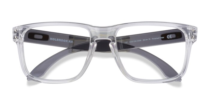 Polished Clear & Gray Oakley Holbrook Rx -  Plastic Eyeglasses