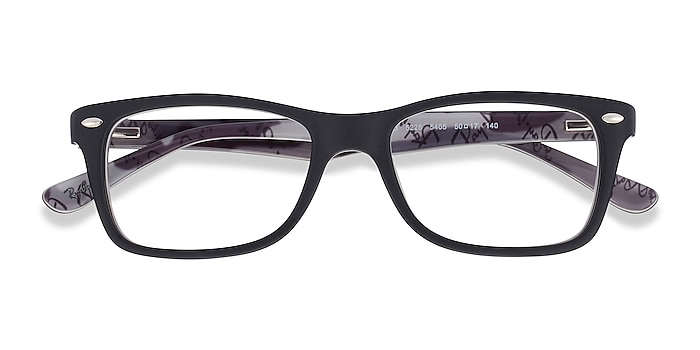 brud håndled Indtil Ray-Ban RB5228 - Rectangle Black & Gray Frame Eyeglasses | Eyebuydirect