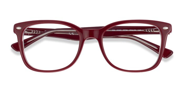 Ray-Ban RB5285 - Square Burgundy Frame Eyeglasses | Eyebuydirect