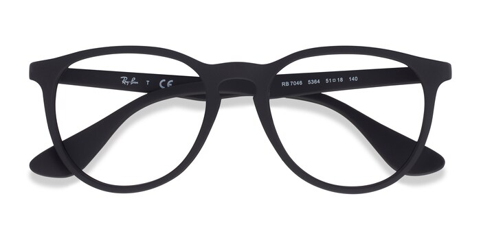 Ray-Ban RB7046 - Round Black Frame Eyeglasses | Eyebuydirect