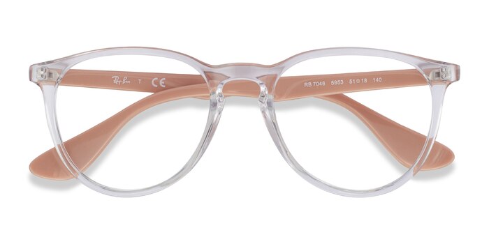Clear & Pink Beige Ray-Ban RB7046 -  Lightweight Plastic Eyeglasses