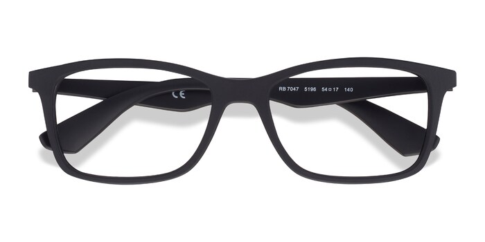 Ray-Ban RB7047 - Rectangle Black Frame Eyeglasses | Eyebuydirect
